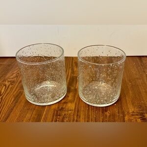 Citrine ATLAS Cocktail Glasses Set Of 2 NIB 10 Oz Bubble Low Ball Glass.‎
